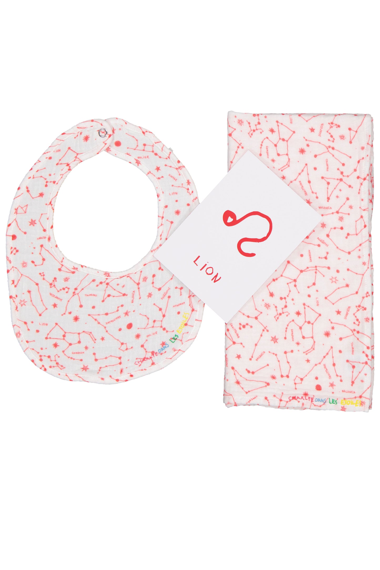 Box Lange & Bavoir - Élément Feu - Coton bio