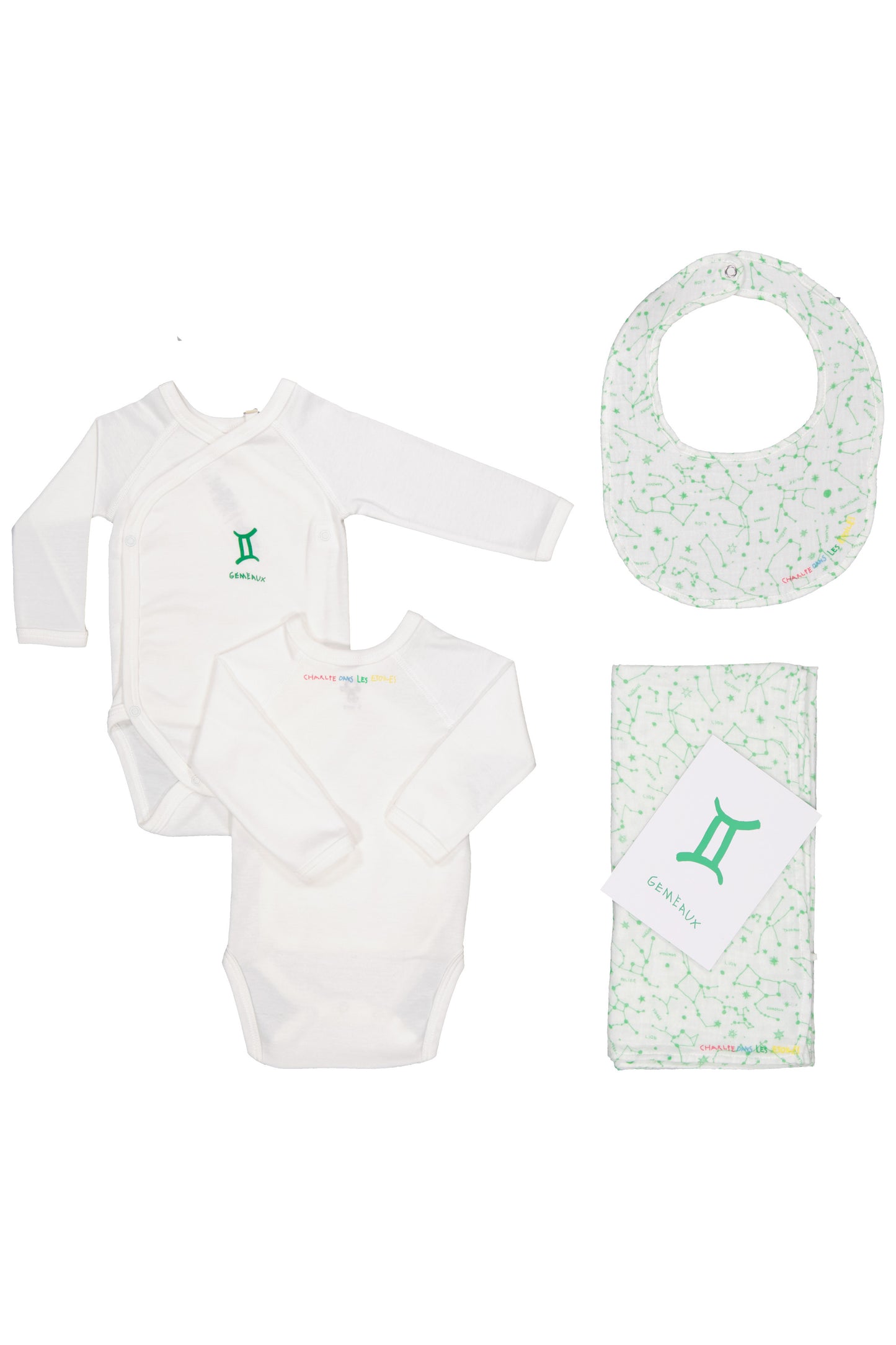 Box Naissance Bébé Gémeaux - Cadeau personnalisé en coton bio
