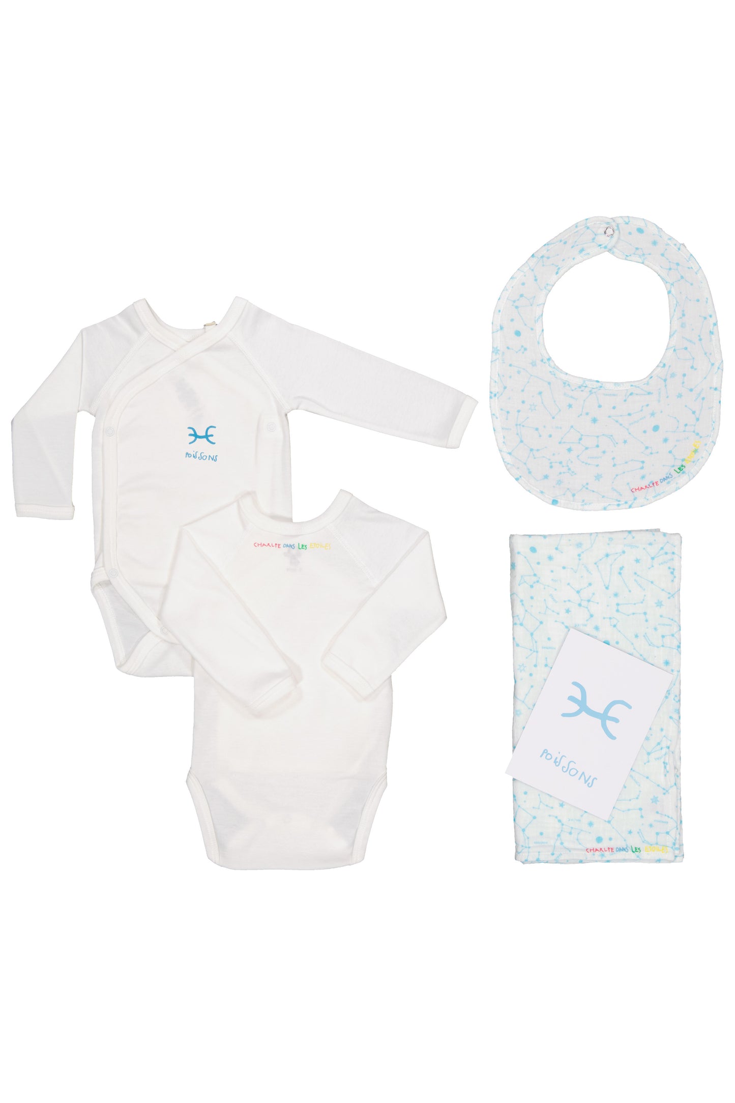 Box Naissance Bébé Poissons - Cadeau personnalisé en coton bio