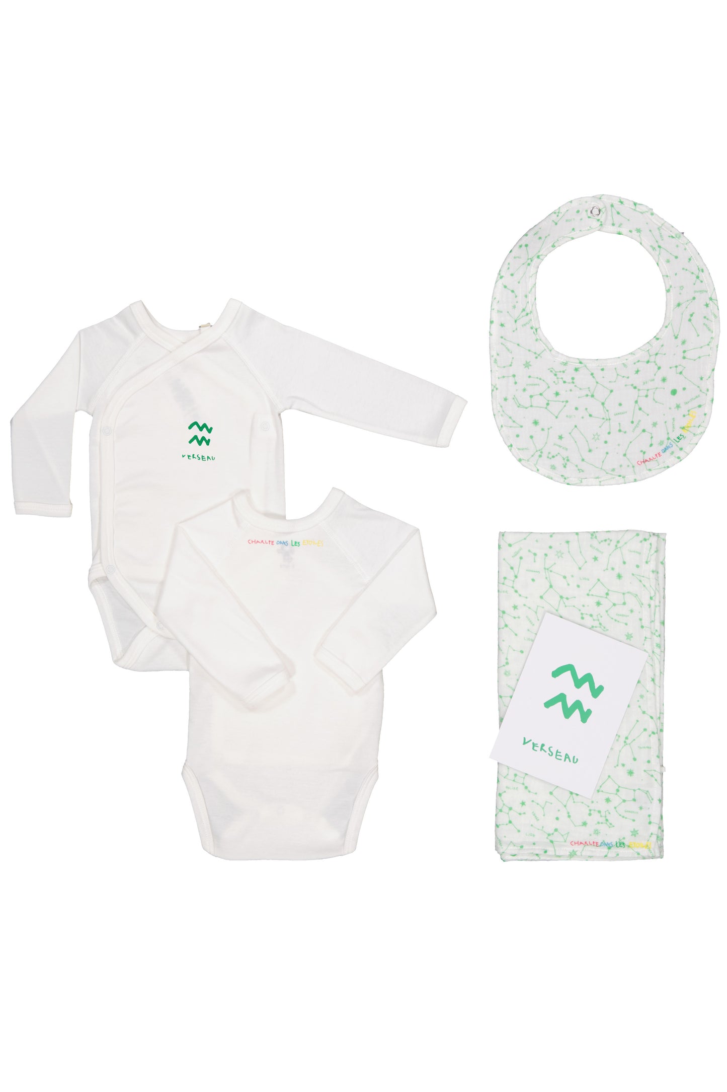 Box Naissance Bébé Verseau - Cadeau personnalisé en coton bio