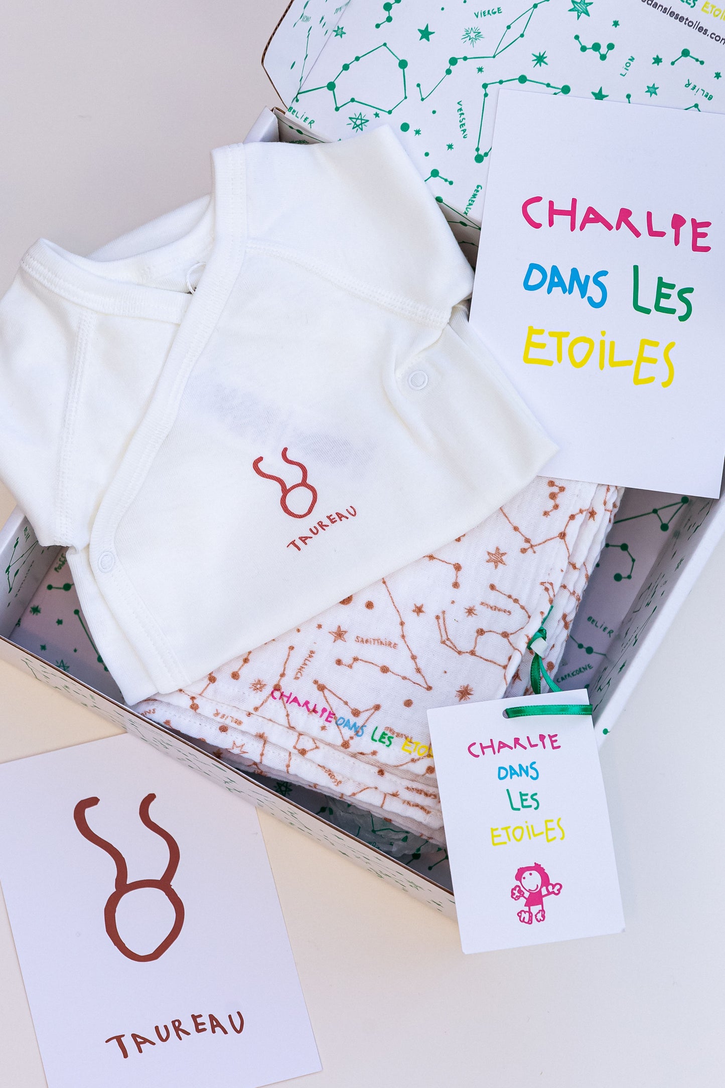 Box Naissance Bébé Taureau - Cadeau personnalisé en coton bio