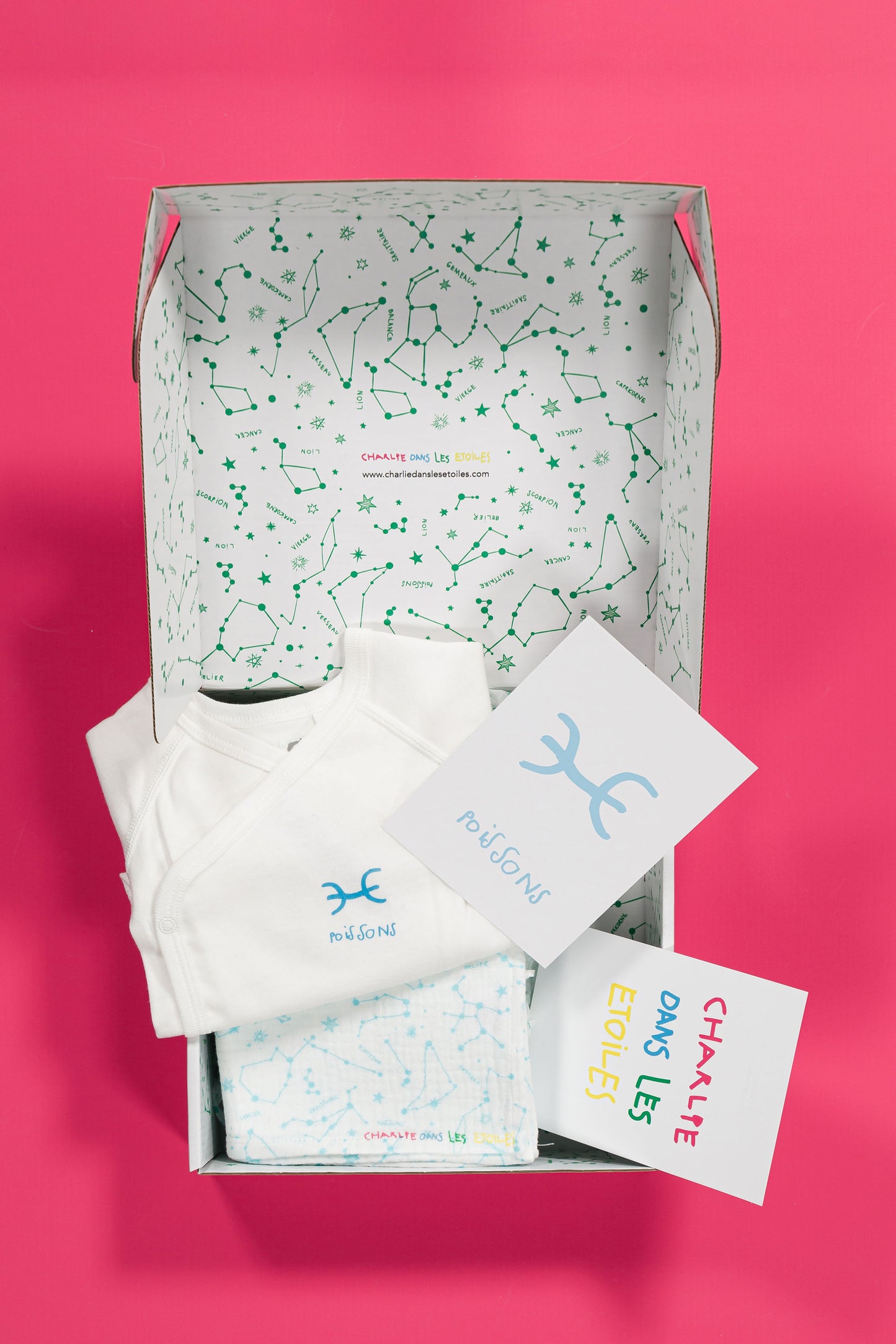 Box Naissance Bébé Poissons - Cadeau personnalisé en coton bio