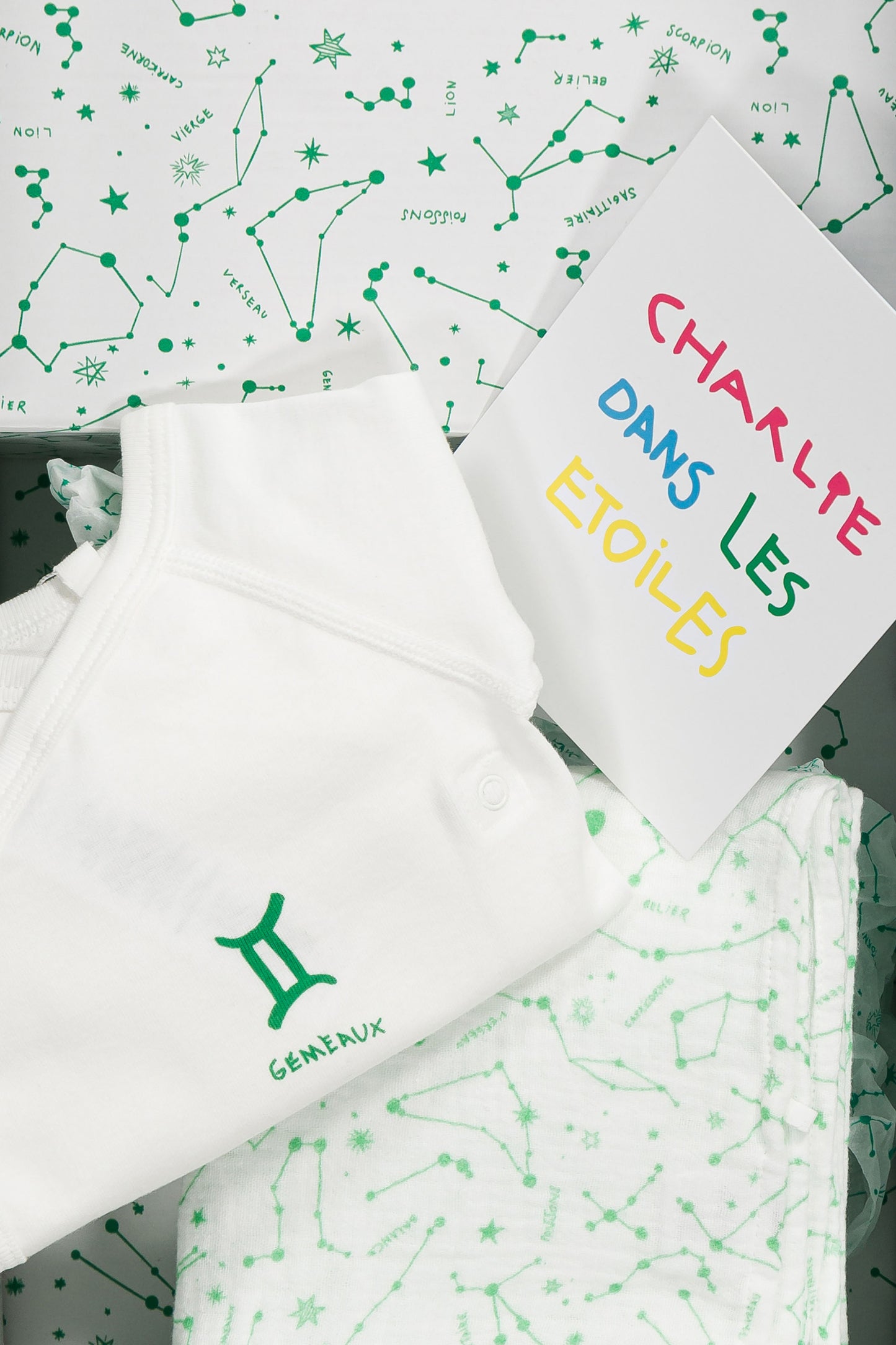 Box Naissance Bébé Gémeaux - Cadeau personnalisé en coton bio