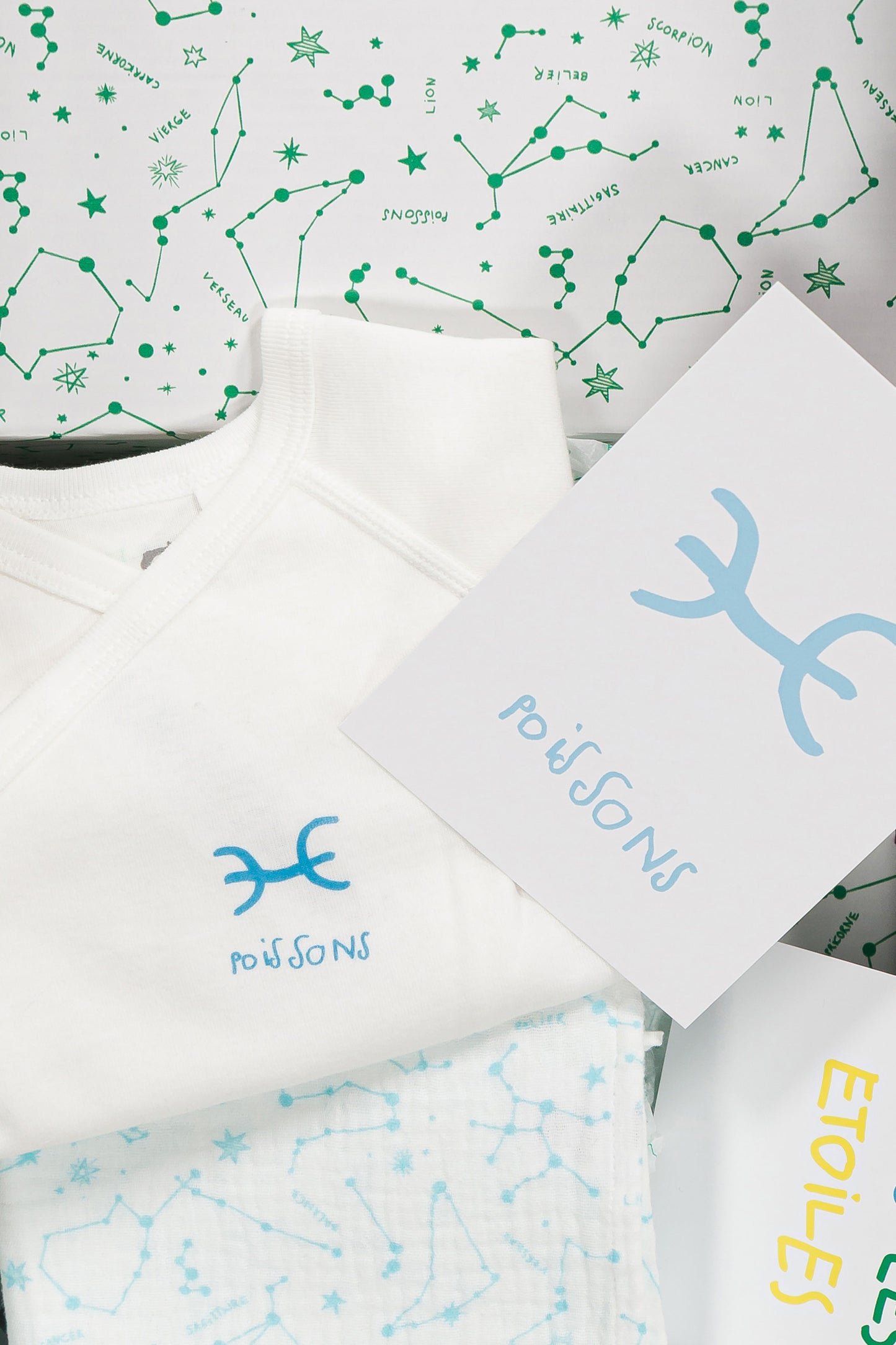 Box Naissance Bébé Poissons - Cadeau personnalisé en coton bio